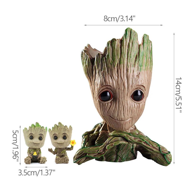 Nordic Decorative Vase Home Office Storage Pen Holder Anime Figure Desktop Ornaments Groot Flower Pots Garden Pots Planters Gift - Asmota