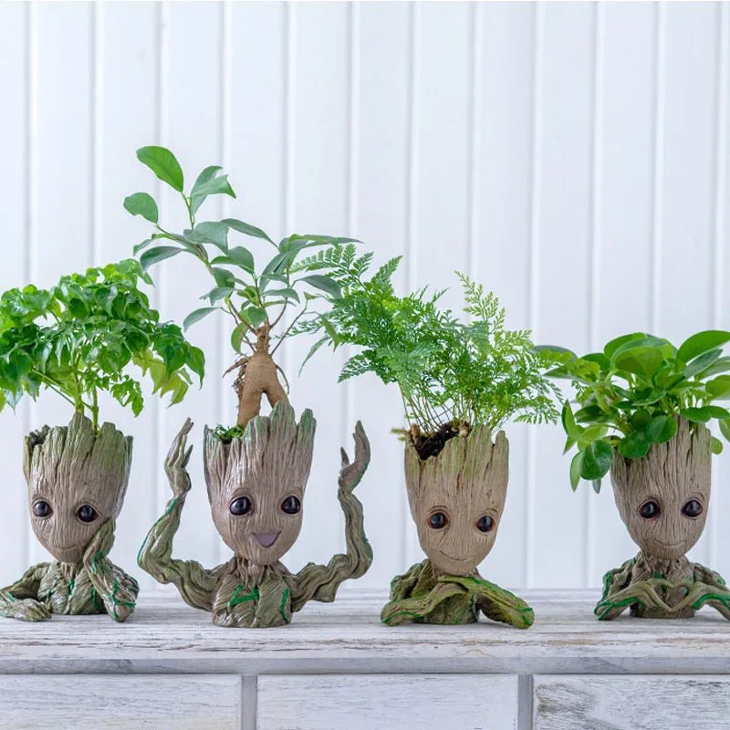 Nordic Decorative Vase Home Office Storage Pen Holder Anime Figure Desktop Ornaments Groot Flower Pots Garden Pots Planters Gift - Asmota