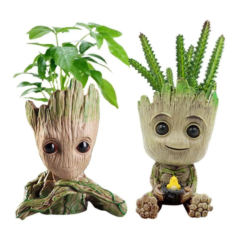 Nordic Decorative Vase Home Office Storage Pen Holder Anime Figure Desktop Ornaments Groot Flower Pots Garden Pots Planters Gift - Asmota