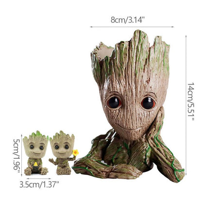 Nordic Decorative Vase Home Office Storage Pen Holder Anime Figure Desktop Ornaments Groot Flower Pots Garden Pots Planters Gift - Asmota