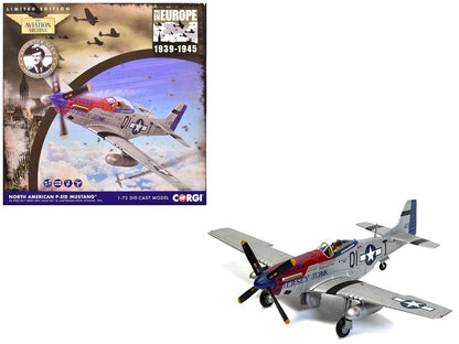 North American P - 51D Mustang Aircraft "Jersey Jerk 361st Fighter Squadron Martlesham Heath" United States Army Air Forces "The Aviation Archive" Series 1/72 Diecast Model by Corgi - Asmota