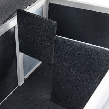 Outdoor Insulated Cat House, Wood Pet House w/ High Legs, Doors, Openable Roof, Weatherproof, Cat Animal Shelter for Winter, Gray - Asmota