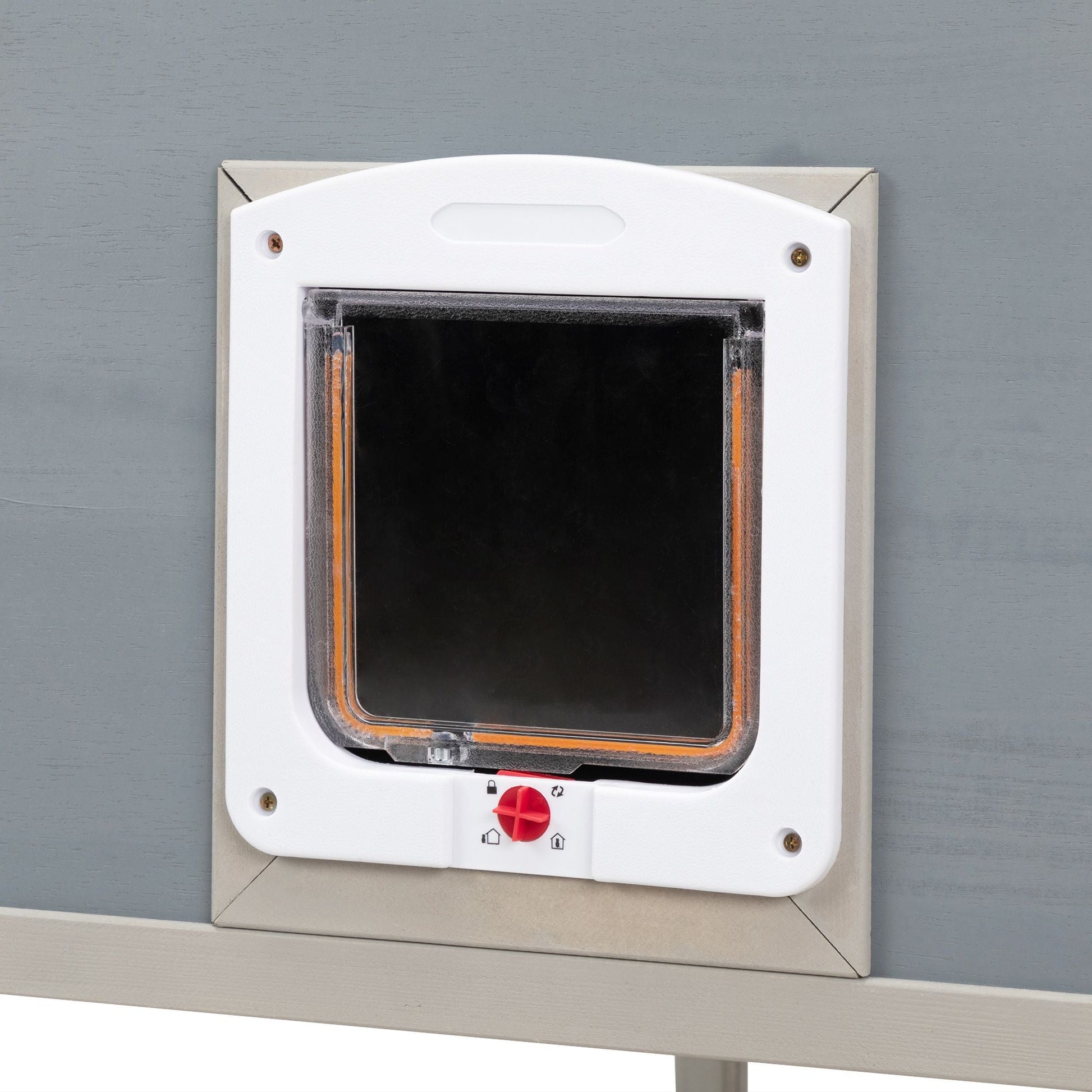 Outdoor Insulated Cat House, Wood Pet House w/ High Legs, Doors, Openable Roof, Weatherproof, Cat Animal Shelter for Winter, Gray - Asmota