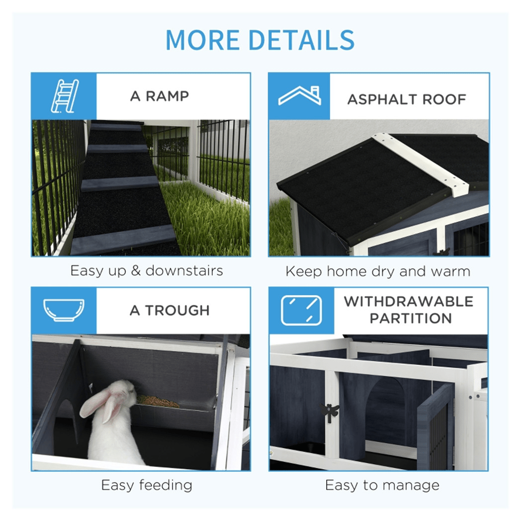 Outdoor Rabbit Hutch - Asmota