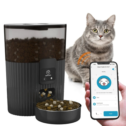 PAPIFEED cat automatic feeder dog fixed feeding machine cat food dog food wifi remote smart cat pet food dispenser - Asmota