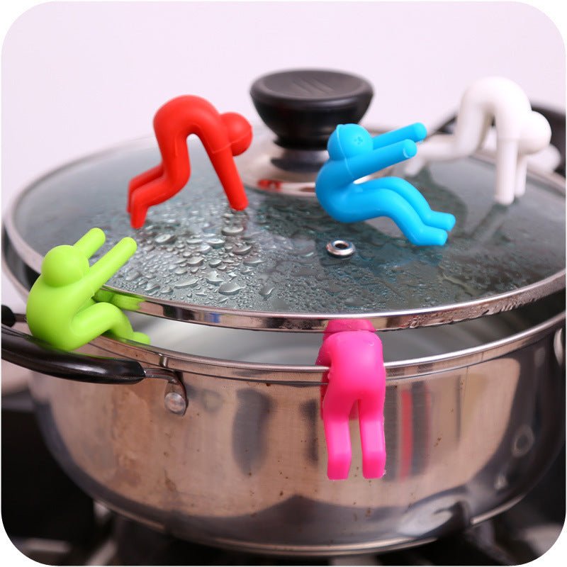People raise the lid anti overflow device for kitchen pot soup pot with heightening device prevent silicone pot rack - Asmota