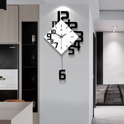 Personalized Digital Clock Fashion Wall Clock Wooden Creative Decorative Wall Watch - Asmota
