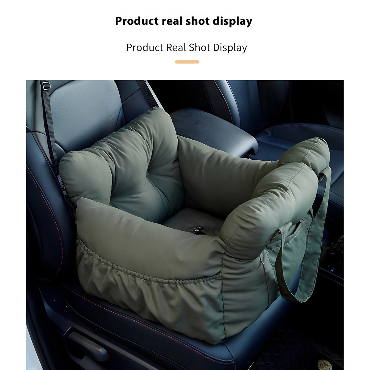 Multifunctional Dog Car Bed Safety Seat with Memory Foam