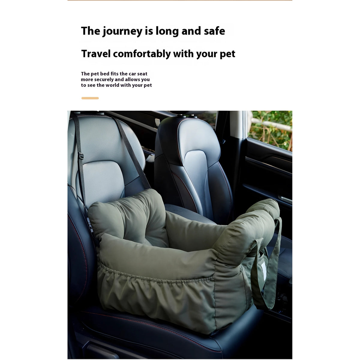 Multifunctional Dog Car Bed Safety Seat with Memory Foam