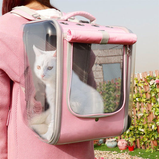 Pet Cat Carrier Backpack Breathable Cat Travel Outdoor Shoulder Bag For Small Dogs Cats Portable Packaging Carrying Pet Supplies - Asmota