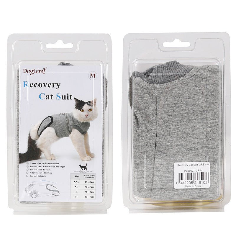 Pet Cat Recovery After Surgery Clothing Pet Wound Anti - mite Sterilization Suit pet products supplies &c - Asmota