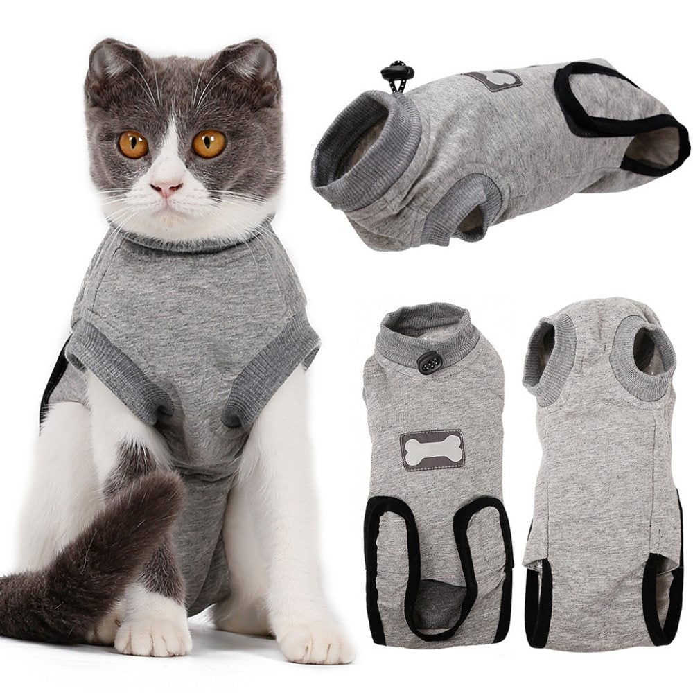 Pet Cat Recovery After Surgery Clothing Pet Wound Anti - mite Sterilization Suit pet products supplies &c - Asmota