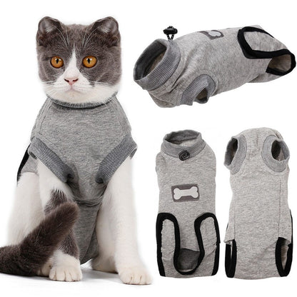 Pet Cat Recovery After Surgery Clothing Pet Wound Anti - mite Sterilization Suit pet products supplies &c - Asmota