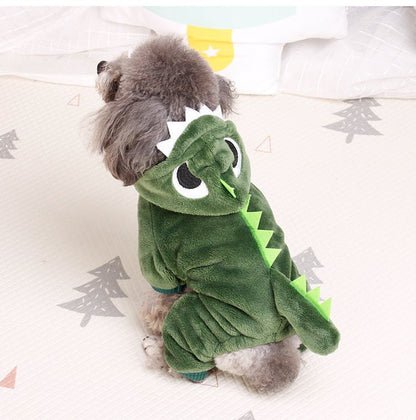 Pet Clothing Thickened Warmth Dinosaur Transform - Asmota