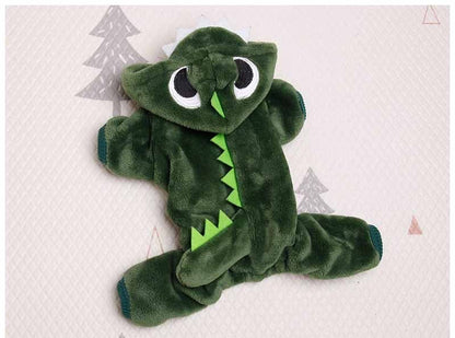 Pet Clothing Thickened Warmth Dinosaur Transform - Asmota