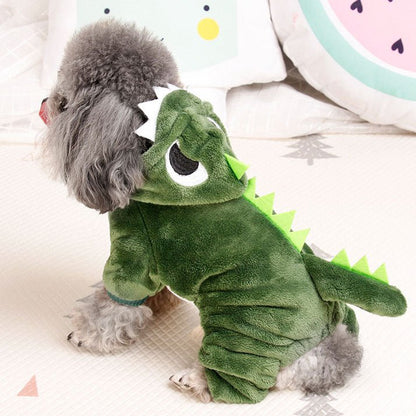 Pet Clothing Thickened Warmth Dinosaur Transform - Asmota