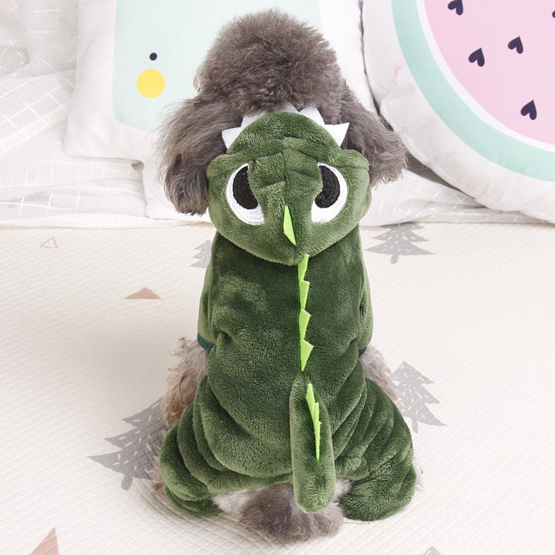 Pet Clothing Thickened Warmth Dinosaur Transform - Asmota