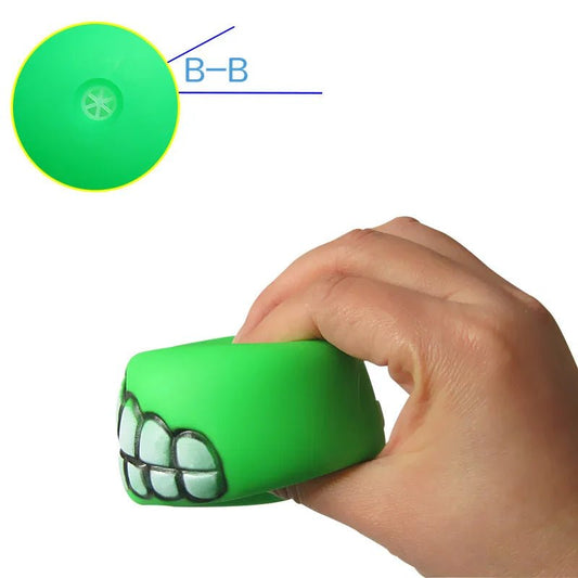 Pet Dog Ball Teeth Funny Trick Toy Silicone Toy for dogs Chew Squeaker Squeaky Dog Sound toys Pet puppy Toys interactive cat toy - Asmota