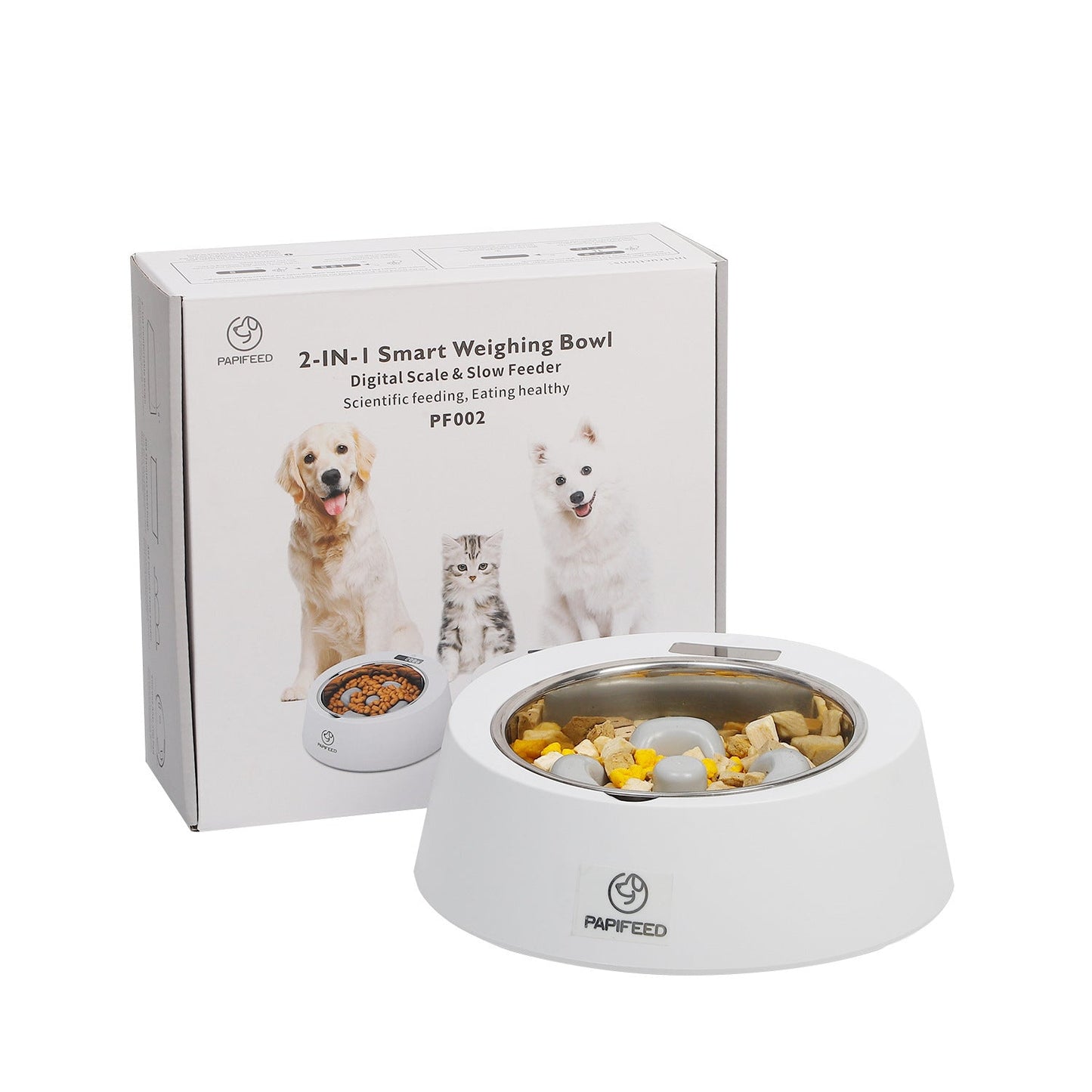 Pet Dog Bowl Slow Feeder Dog Food Bowl Smart Weighing Dog Slow Feeder Cat Pet Feeder - Asmota