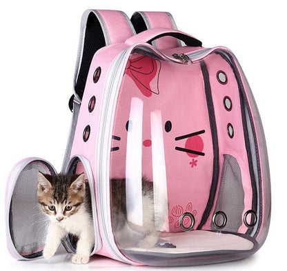 Pet Supplies Pet Backpack Convenient Pet Space Bag Breathable Shoulder Cat Bag Dog Bag - Asmota
