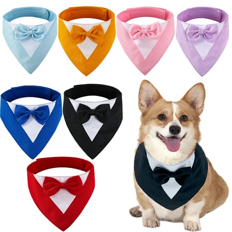 Pet Triangle Bib Bow Saliva Towel Pet Collar Dog Clothing Cat Puppy Scarf Bib Dogs Pets Accessories Dog Collar Harness - Asmota