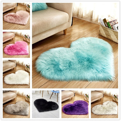Plush Heart Shaped Carpet Non - Slip Mat Fluffy Rug Floor Mat Blanket Sofa Cushion Foot Pad Carpets For Living Room Home Decor - Asmota