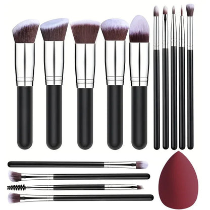 Professional 3/14/16Pcs Makeup Brushes Set Soft Fluffy Eye Shadow Foundation Concealer Blending Blush Brushes Women Beauty Tools - Asmota