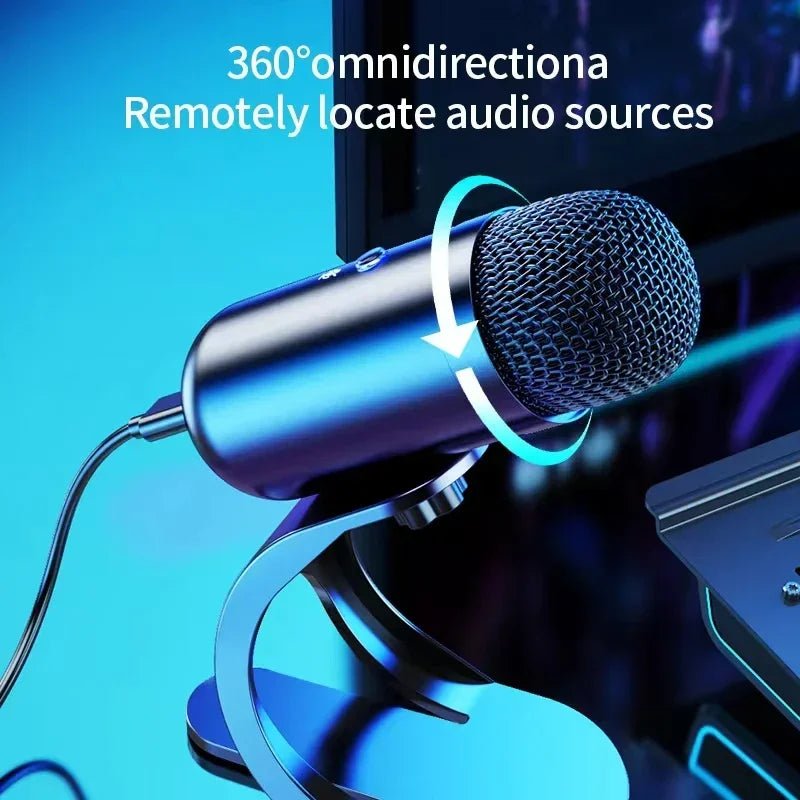 Professional USB Condenser Conference Microphone Desktop Mic Computer Gaming Microphone for Podcast Recording Studio Streaming - Asmota