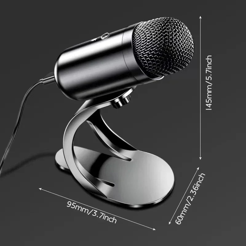 Professional USB Condenser Conference Microphone Desktop Mic Computer Gaming Microphone for Podcast Recording Studio Streaming - Asmota