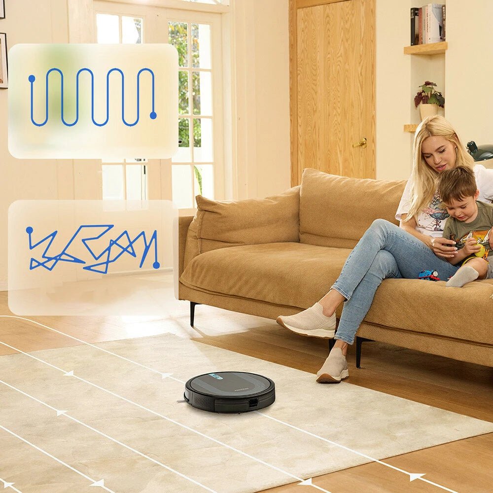 Proscenic 850T Smart Robot Cleaner 3000Pa Suction Three Cleaning Modes 250ml Dust Collector 200ml Electric Water Tank Alexa Google Home App Control - Asmota