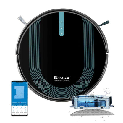 Proscenic 850T Smart Robot Cleaner 3000Pa Suction Three Cleaning Modes 250ml Dust Collector 200ml Electric Water Tank Alexa Google Home App Control - Asmota