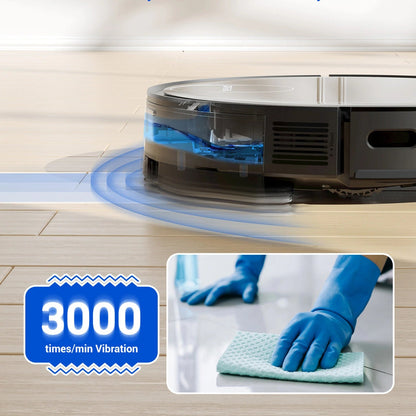 Proscenic X1 Smart Vacuum Cleaner 3000PA Suction High Frequency Vibration Mop with Automatic Garbage Recovery Bucket Radar Navigation APP Control - Asmota