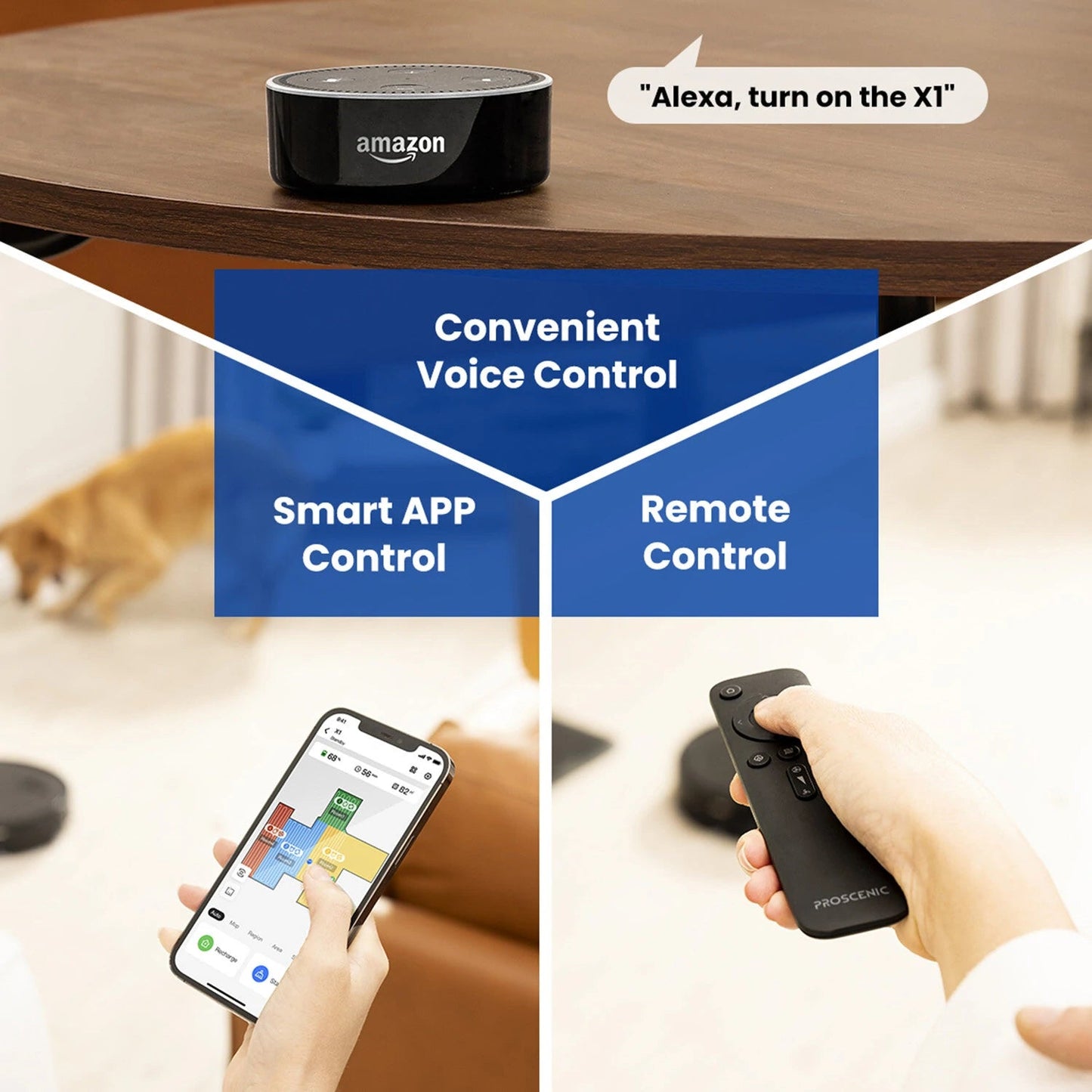 Proscenic X1 Smart Vacuum Cleaner 3000PA Suction High Frequency Vibration Mop with Automatic Garbage Recovery Bucket Radar Navigation APP Control - Asmota