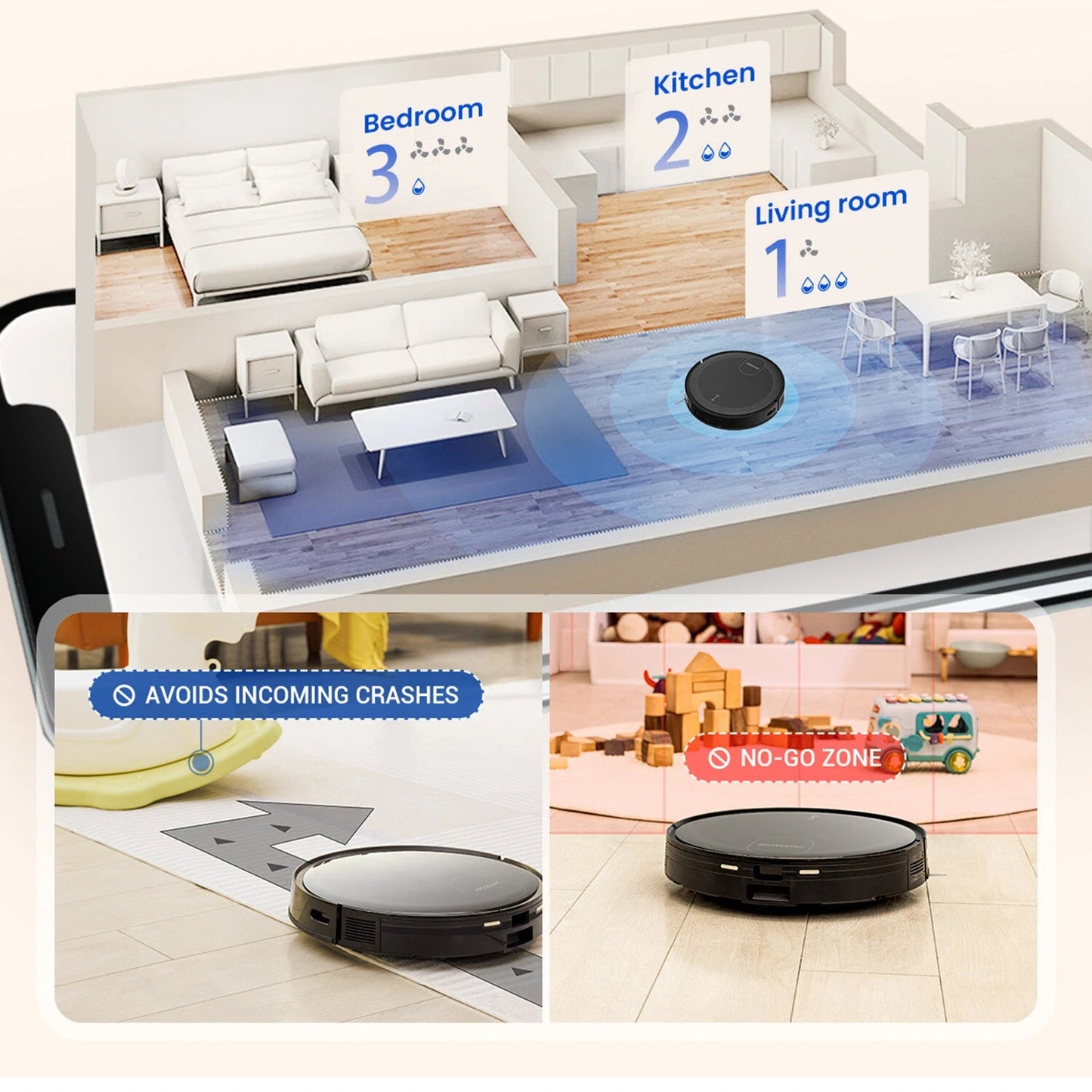 Proscenic X1 Smart Vacuum Cleaner 3000PA Suction High Frequency Vibration Mop with Automatic Garbage Recovery Bucket Radar Navigation APP Control - Asmota