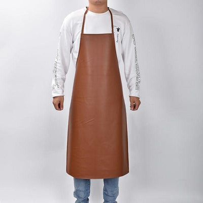 PU Leather Oil Proof And Waterproof Apron Men's And Women's Working Kitchen Leather Apron