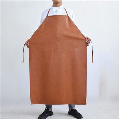 PU Leather Oil Proof And Waterproof Apron Men's And Women's Working Kitchen Leather Apron - Asmota