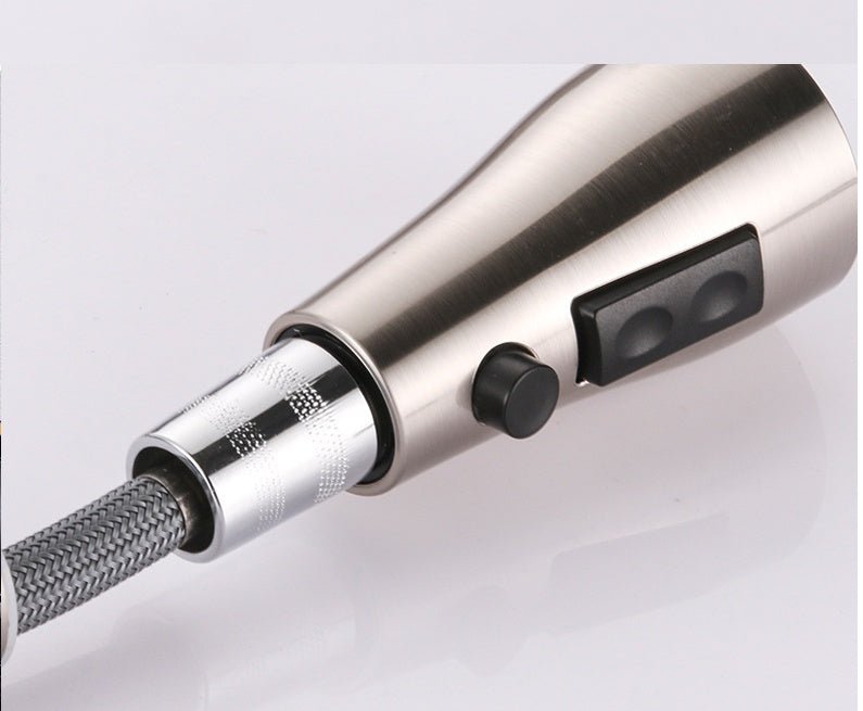 Pull - out Hot And Cold Household Kitchen And Dishwashing Brushed Copper Sink Faucet - Asmota