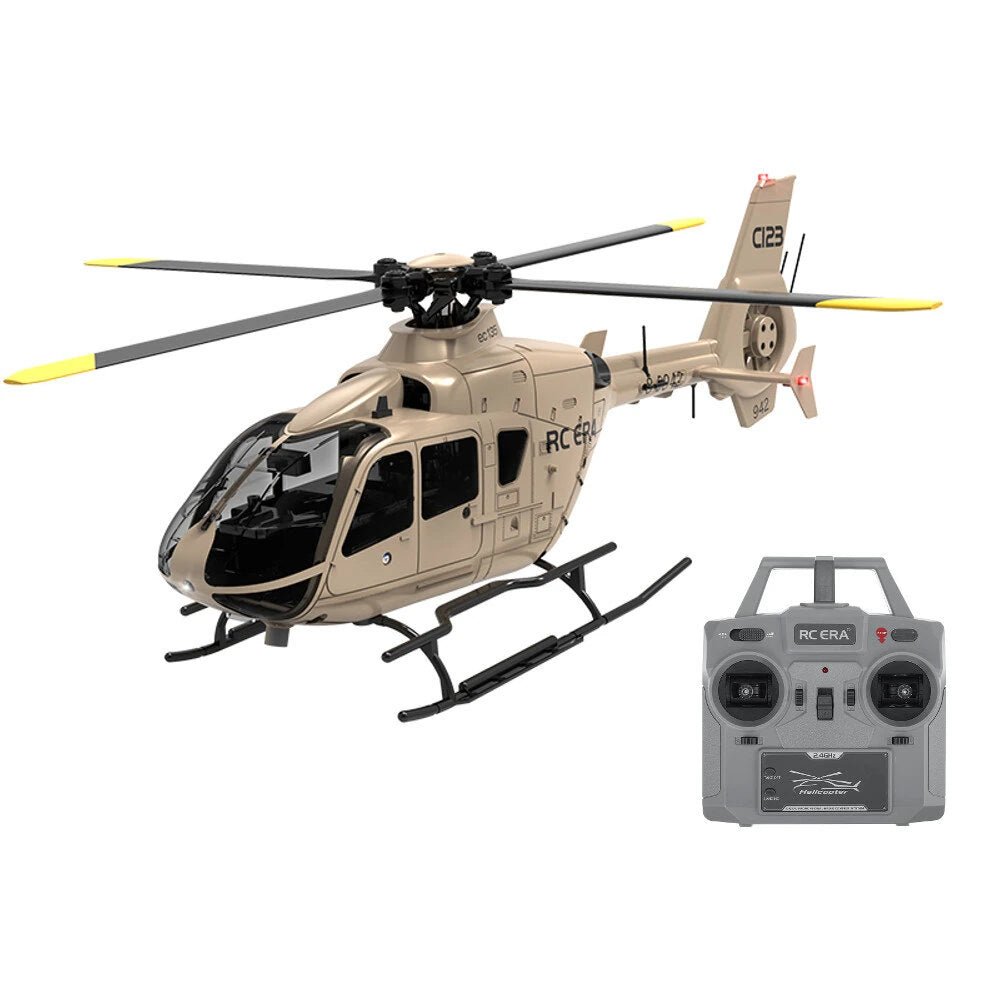 RC ERA C123 2.4G 6CH 6 - Axis Gyro Optical Flow Localization Altitude Hold 1:36 EC135 Scale RC Helicopter RTF - Asmota