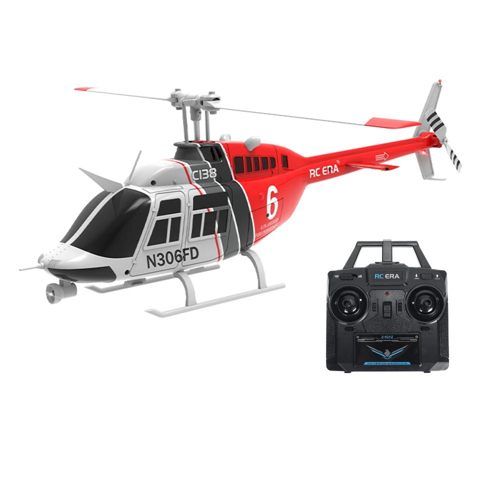 RC ERA C138 Bell 206 2.4G 6CH 6 - Axis Gyro 1:33 Scale Altitude Hold Flybarless RC Helicopter RTF - Asmota