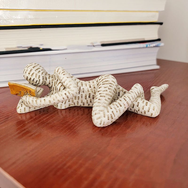 Reading Woman Thinker Resin Statue House Decoration Ornament Character Sculpture Home Decor Ornament Bookshelf Decoration - Asmota
