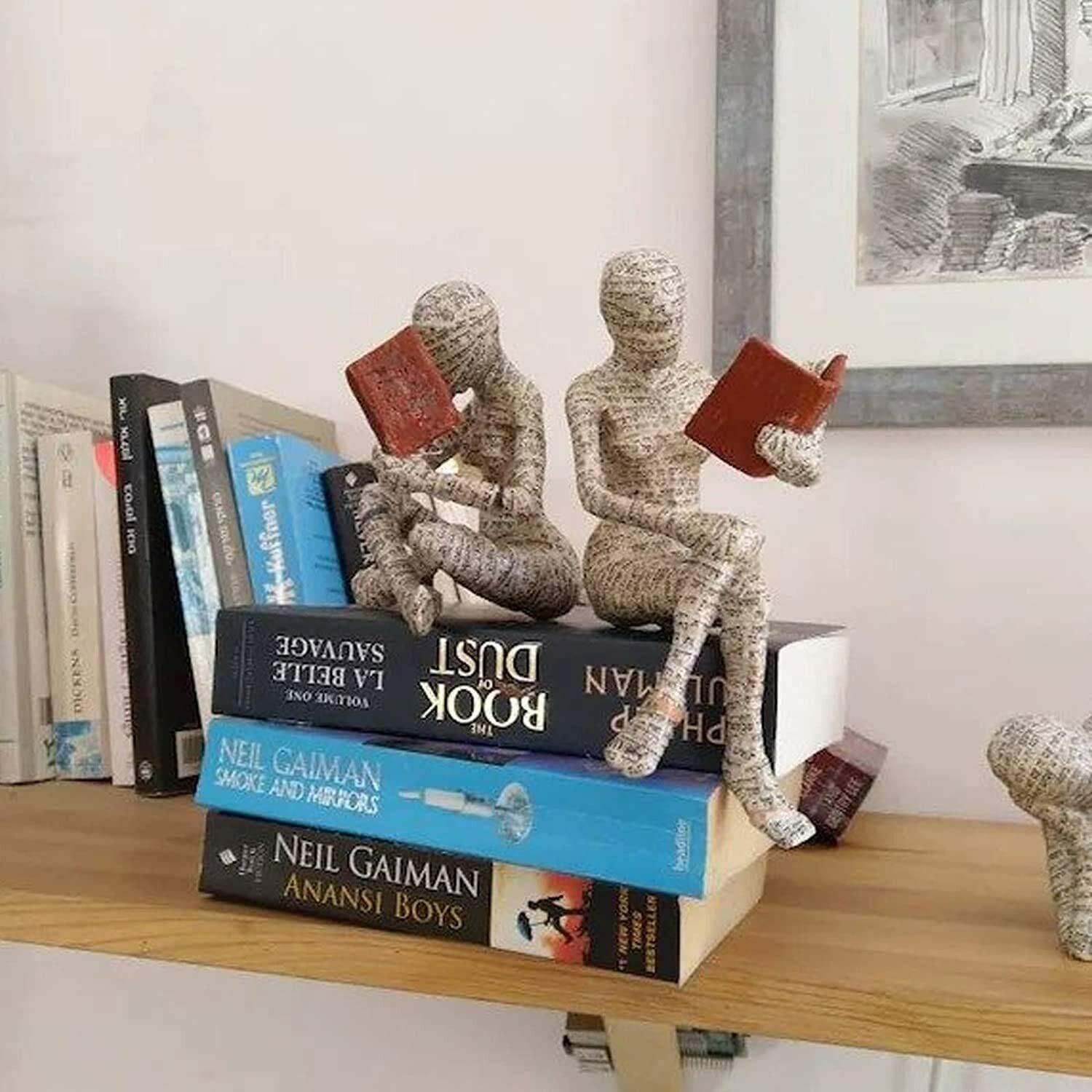 Reading Woman Thinker Resin Statue House Decoration Ornament Character Sculpture Home Decor Ornament Bookshelf Decoration - Asmota