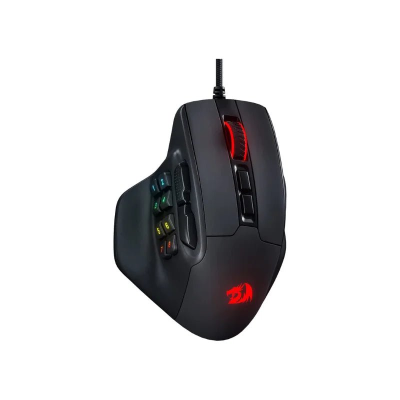 Redragon M811 Aatrox MMO Gaming Mouse, 15 Programmable Buttons Wired RGB Gamer Mouse w/ Ergonomic Natural Grip Build - Asmota
