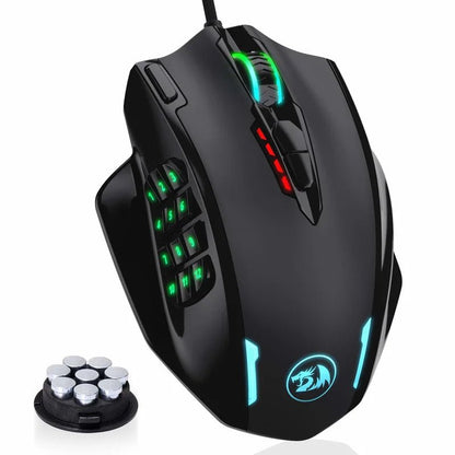 Redragon M908 RGB Backlight LED USB Wired Gaming Mouse 18 Programmable Mouse Buttons 12400 DPI - Asmota