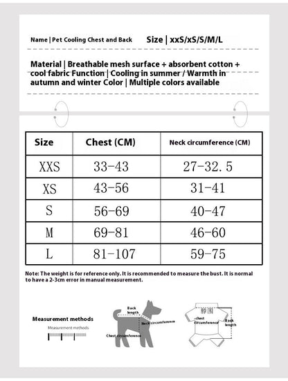 Reflective Pet Cooling Clothes Chest Strap - Asmota