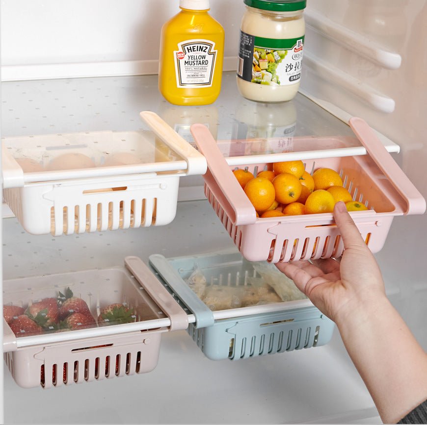 Refrigerator Storage Basket Stretchable Multifunction Kitchen Refrigerator Storage Box - Asmota