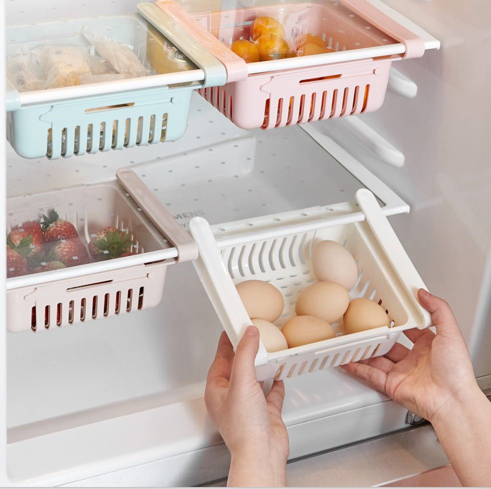 Refrigerator Storage Basket Stretchable Multifunction Kitchen Refrigerator Storage Box - Asmota