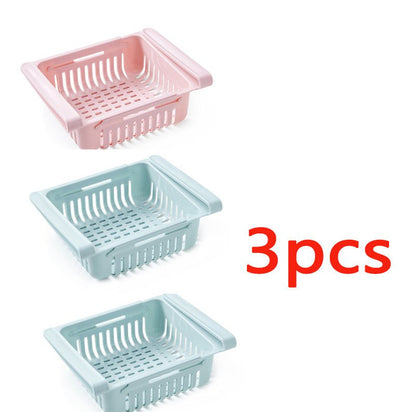 Refrigerator Storage Basket Stretchable Multifunction Kitchen Refrigerator Storage Box - Asmota