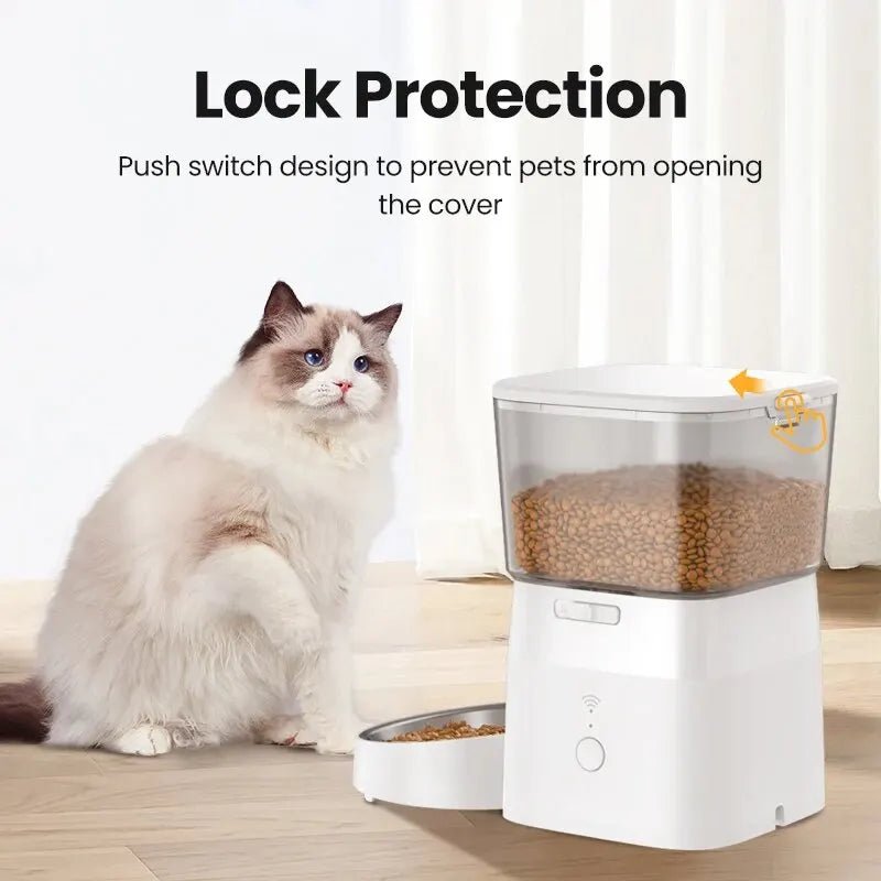 ROJECO 2L Automatic Cat Feeder WIFI Smart Pet Food Dispenser For Dry Food Dogs Kibble Dispenser With Remote Control Accessories - Asmota