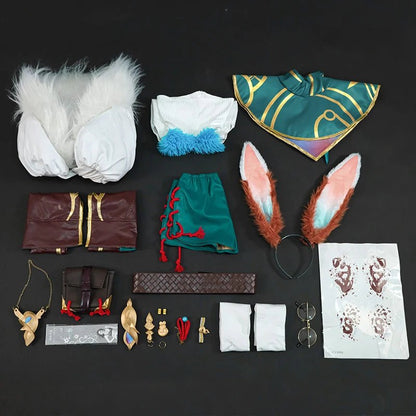 ROLECOS LOL Aurora Cosplay Costume Game LOL Champion The Witch Between Worlds Aurora Halloween Women Suit with Hat Champion Skin - Asmota