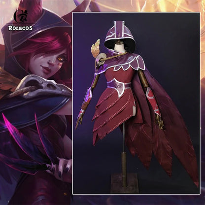 ROLECOS LOL The Rebel Xayah Cosplay Costume Game LOL Xayah New Champion Outfit Halloween Women Suit with Cloak - Asmota
